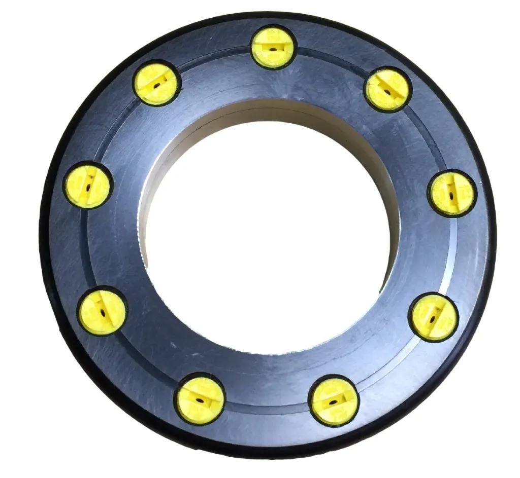 Hydra-Cone 2-1/2" Ring Nozzle for Insulation Spraying, 9 x Yellow Tips 0.4 GPM