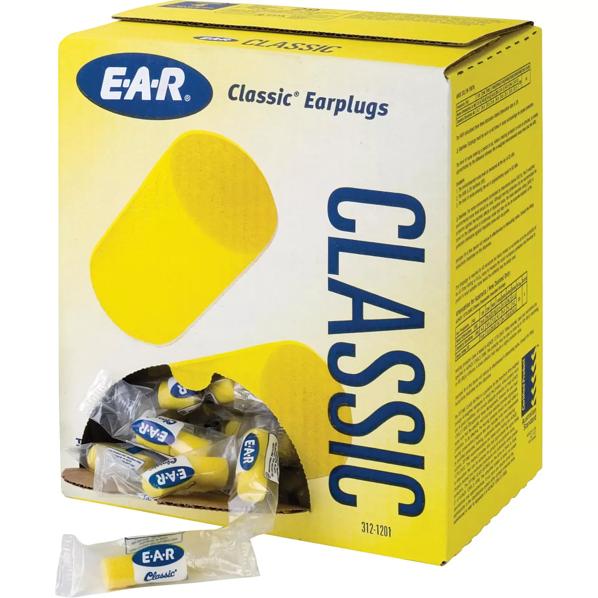 E-A-R Classic Foam Earplugs NRR 29 dB 200 pairs/Box