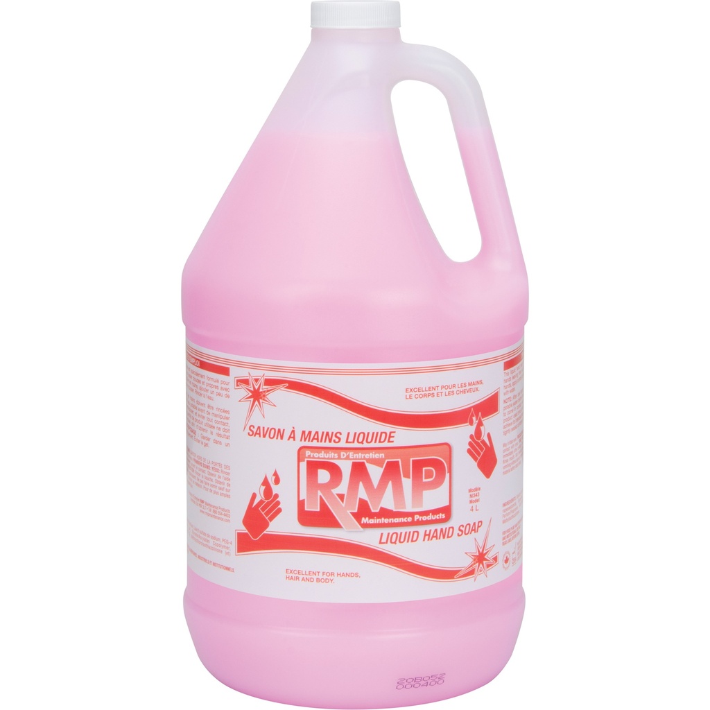 [RMP-NI343] Savon liquide rose pour les mains, 4 L, Parfumé