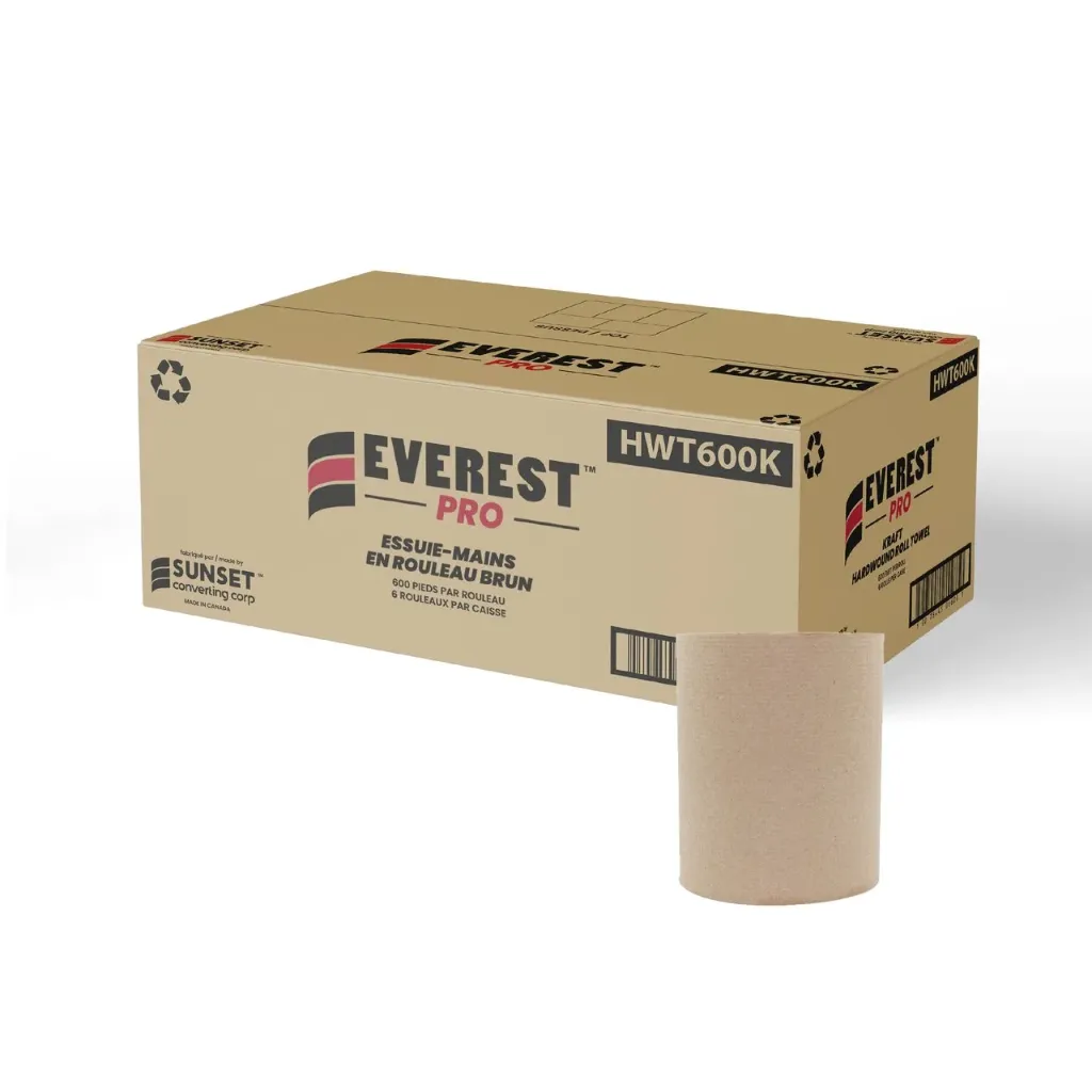 Papier à mains brun en rouleau de 600' 6/Cs