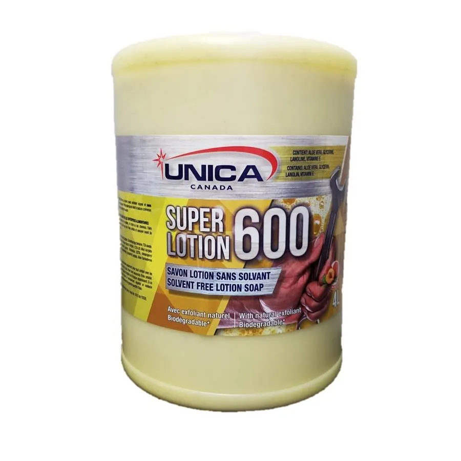 Super Lotion 600 Savon lotion doux avec exfoliant naturel 4L Jug