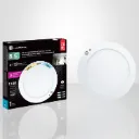 Plafonnier en surface rond 8-1/2" DEL 16W 1100lm avec détecteur de mouvement et luminosité 3 CCT sélectionnable fini blanc