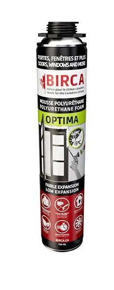 [BIR-OPTIMA] Optima Mousse polyuréthane à faible expansion pour pistolet -5°C et 40°C 750 ml