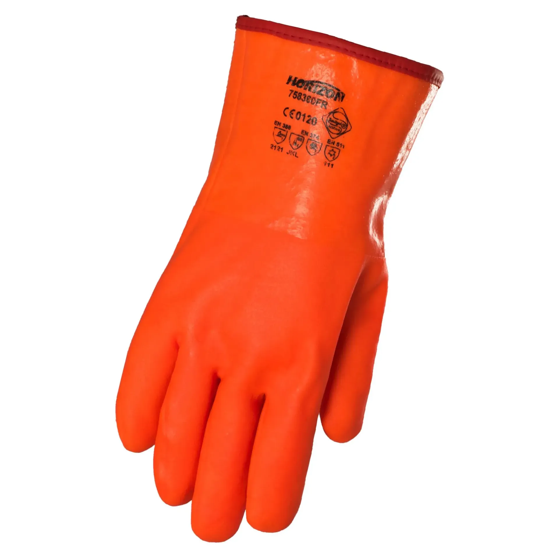 [HOR-758360FR] Gants d'hiver doublé, doublement enduits de PVC orange haute visibilité /Pr
