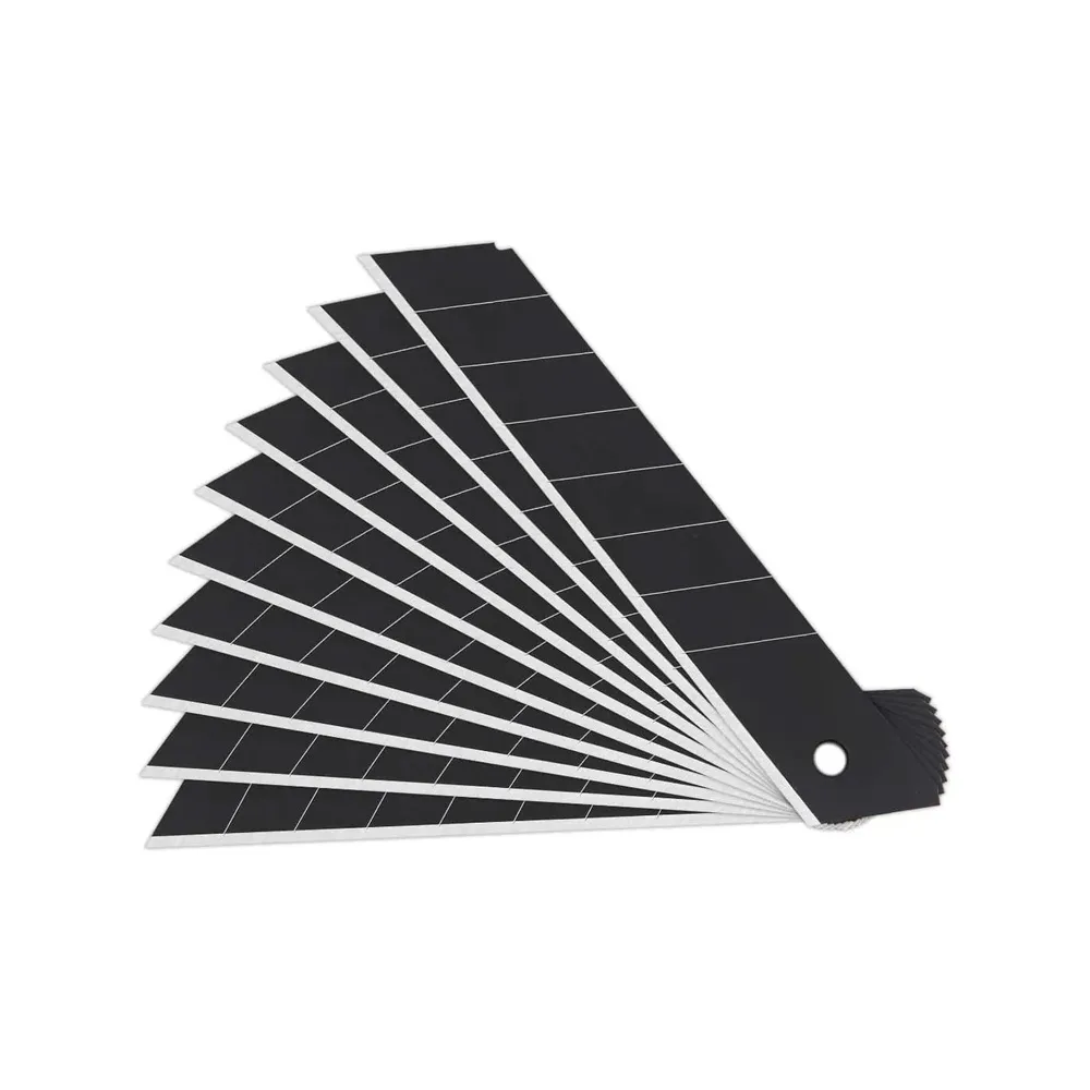 [ROK-31253] Lames noires robustes de remplacement 25mm pour couteau utilitaire rétractable 10 /Pqt