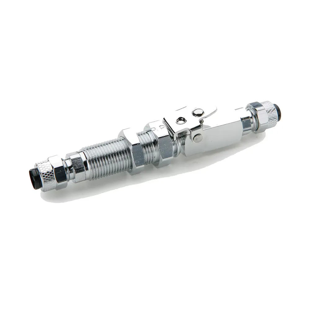 [PKR-394PD-4-4] Chrome-plated brass coupling fitting Tube to tube 1/4" – Double wall with stop