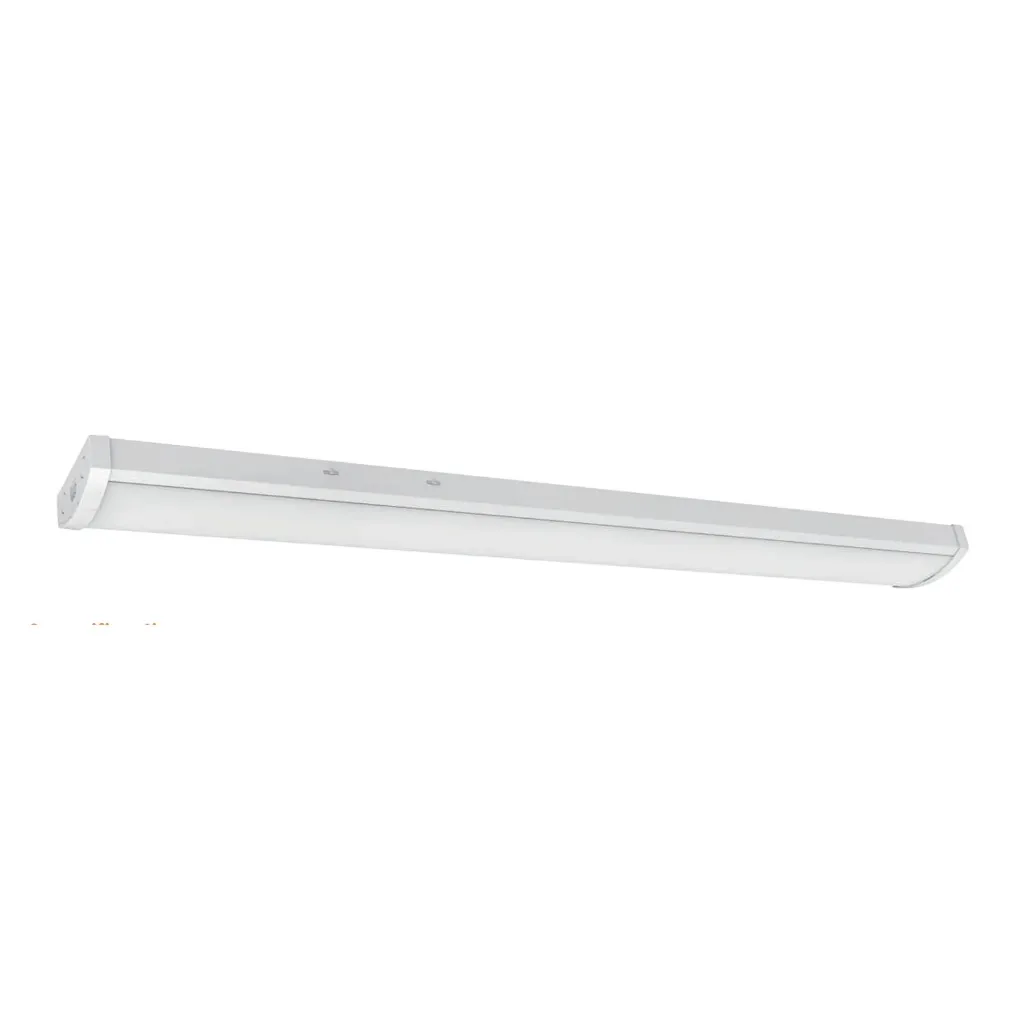 [VO-WR5FT4W50-347-5WAY-L] 4' surface-mounted LED fixture with wraparound lens 50W/ 45W/ 40W/ 30W/ 25W selectable 5 CCT selectable 120-347V dimmable 0-10V