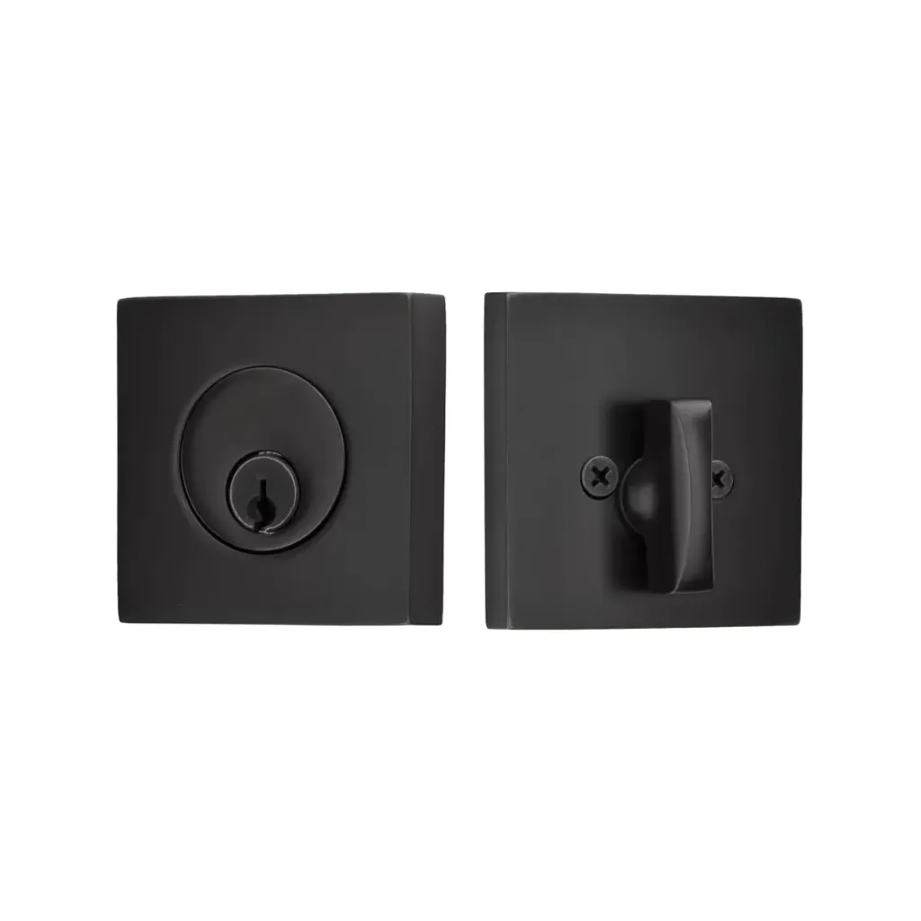 [EMT-8469US19] Verrou à pêne dormant à clé rosace carrée noir mat