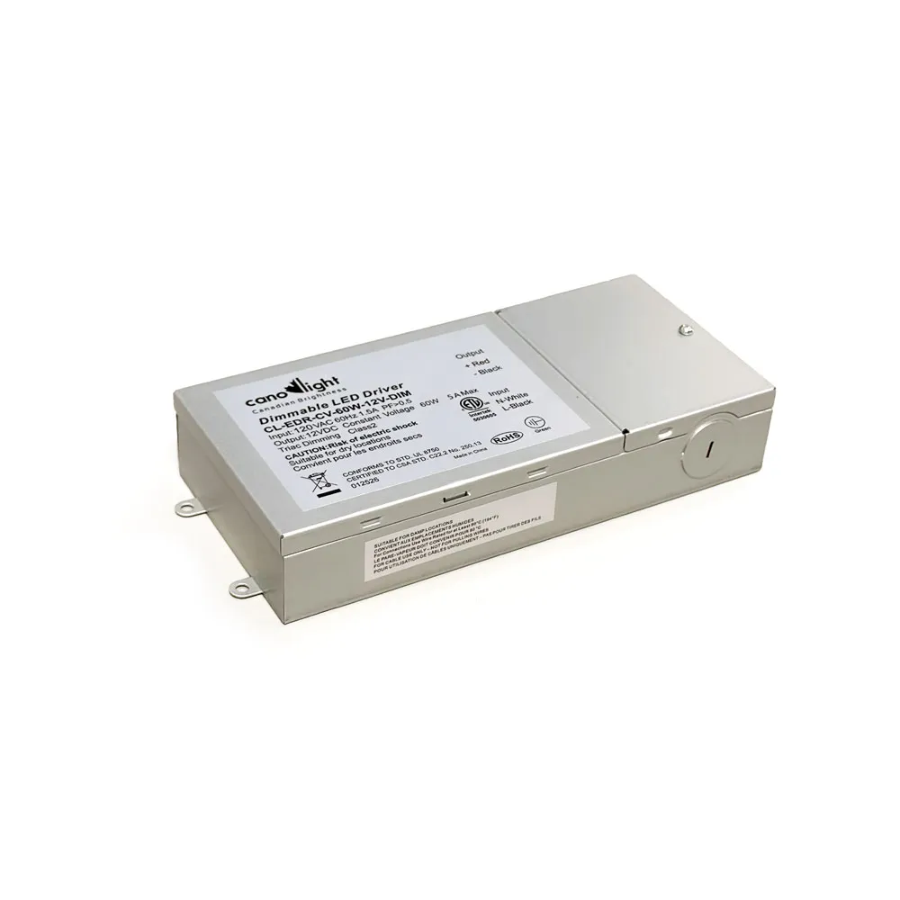 Transformateur DEL 60W 120VAC à 12VDC graduable triac