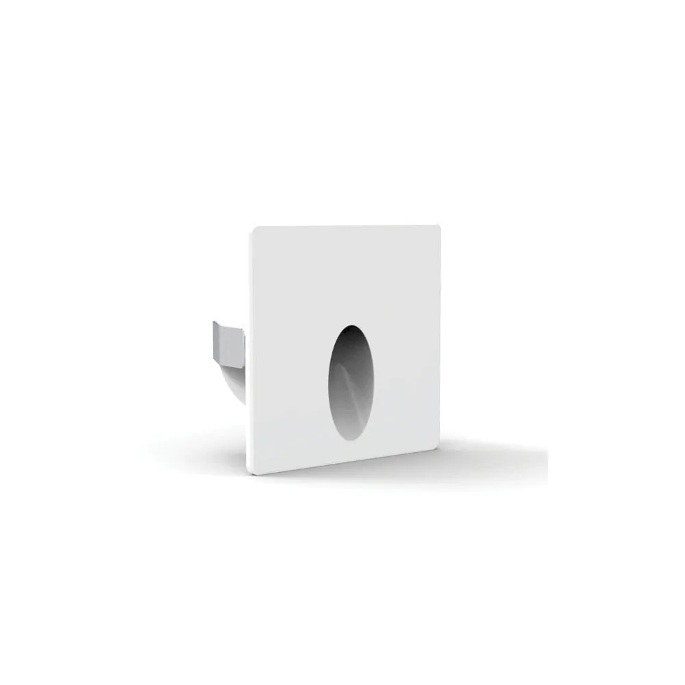 [CAN-CL-STEP1-S-3K-WH] Luminaire d'escalier encastré carré DEL 3W 3000K blanc 24VDC