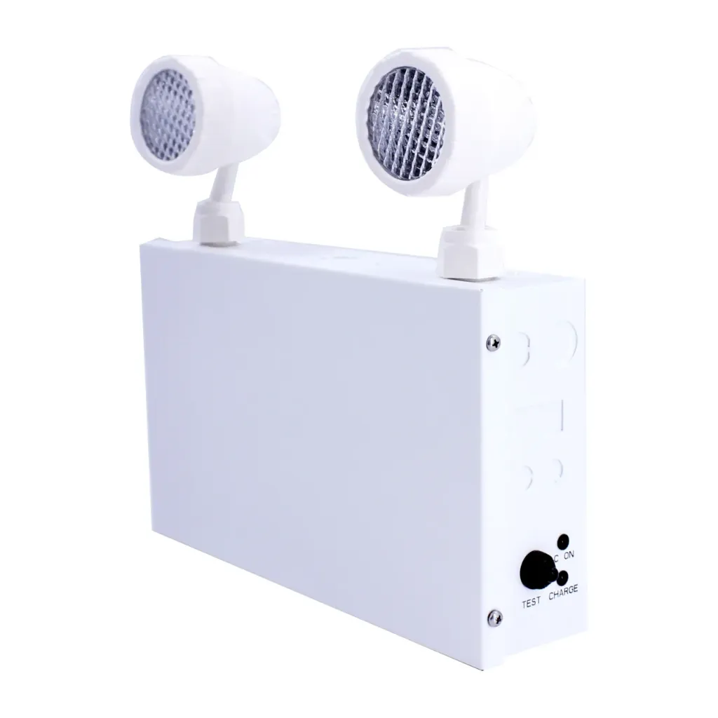 Unité d'éclairage d'urgence à batterie en acier 36W avec 2 têtes DEL 2W 120/277/347V