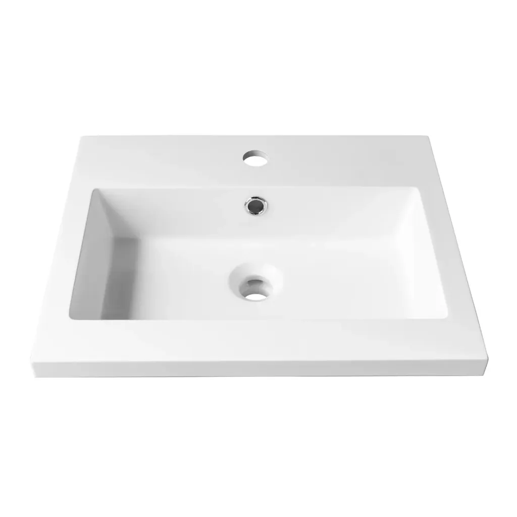 Leandro Lavabo semi-encastré en polymère blanc 20" x 16"