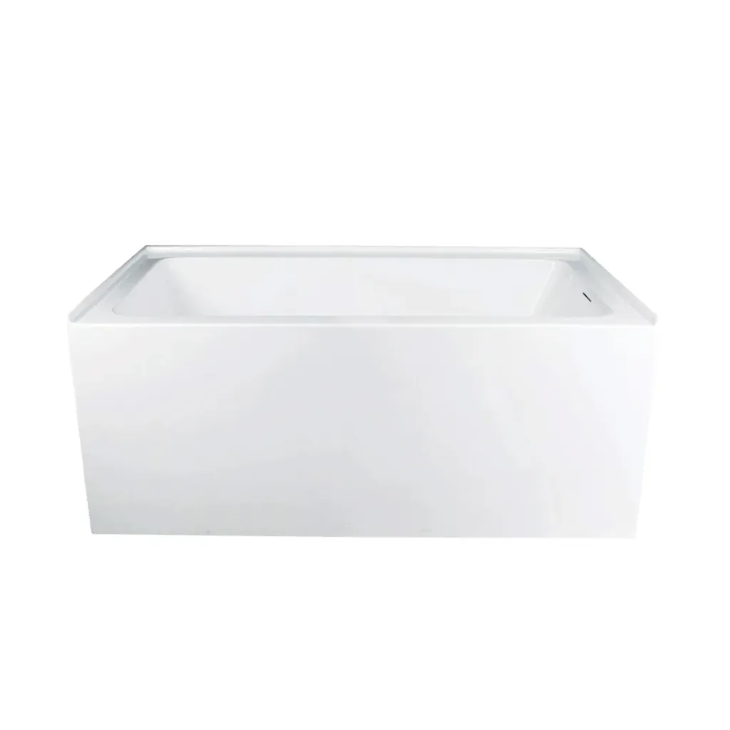 Baignoire en alcôve 60" x 30" blanche brillante avec bonde à droite