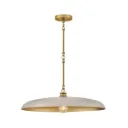 Sadie Large Dome Chandelier 24" in Polished Brass & Light Taupe