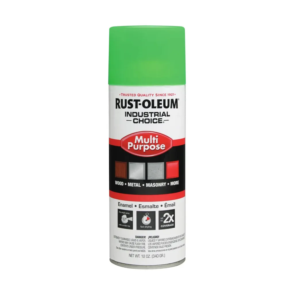 Industrial Choice 1600 Peinture aérosol émail usages multiples vert fluorescent 12oz