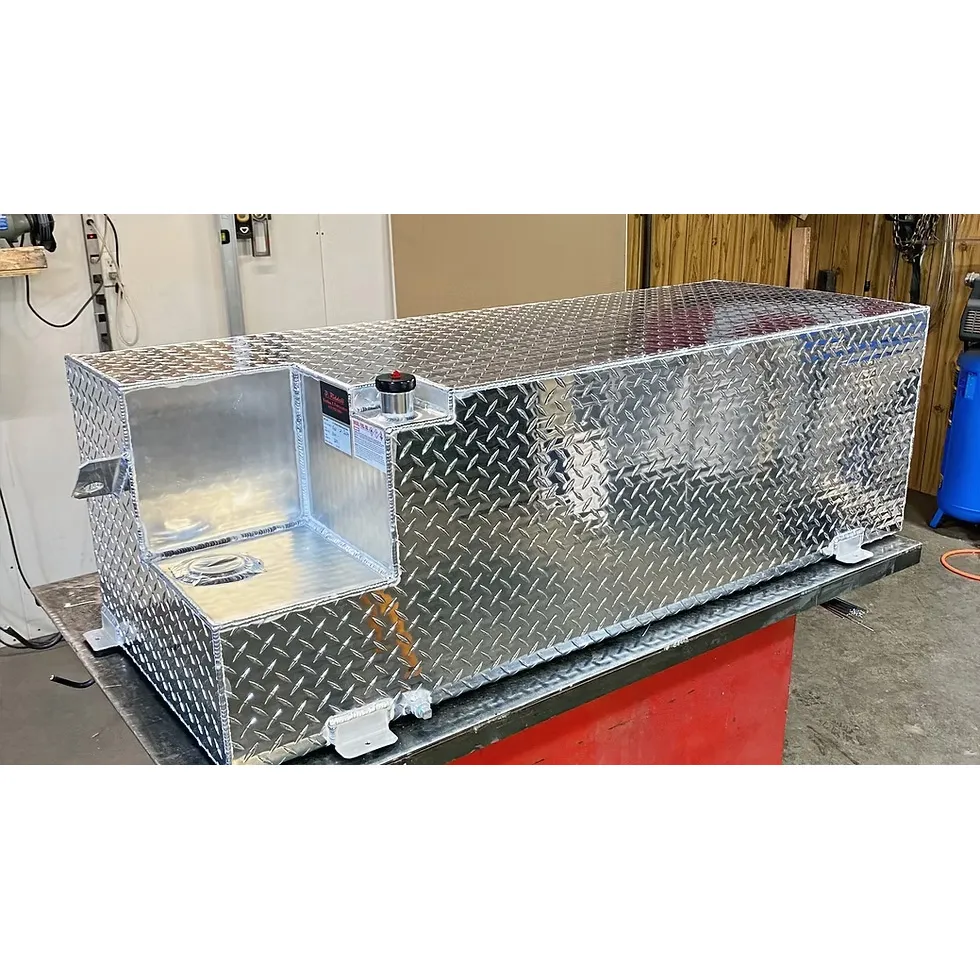 Réservoir de carburant portatif 300L pour camionnette, sous couvre-tonneau, aluminium damier avec jauge