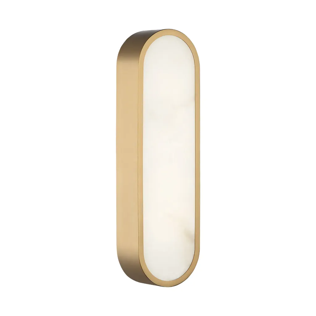 [MAT-W05916AG] Marblestone Applique murale DEL 16" 12W 3CCT sélectionnable 120V Étain doré et albâtre