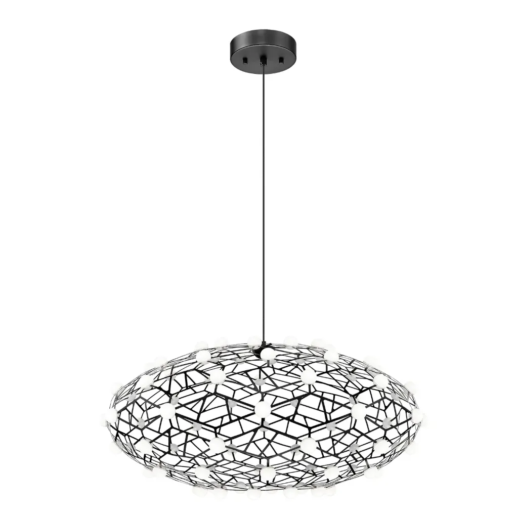 [MTO-C76330BK] Coral Chandelier DEL 30-7/8" x 15" finit noir