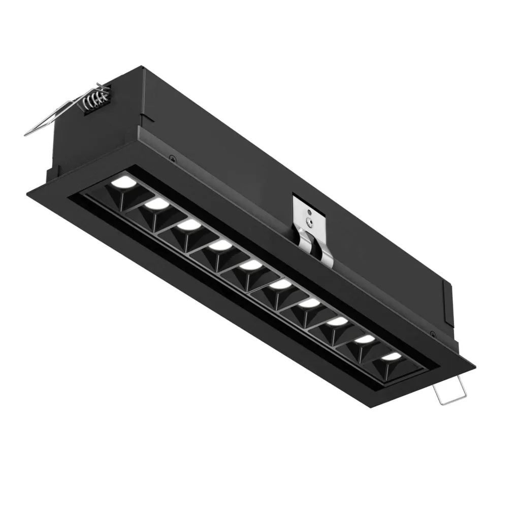 [DLS-MSL-10G-CC-BK] Encastré linéaire DEL régréssé 10 spots dirigeable 5 CCT sélectionnable 120V graduable finit noir