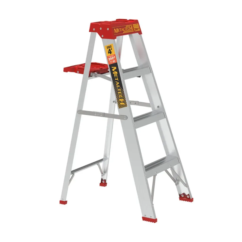 Jobsite Series Escabeau en aluminium de 4' capacité 200 Lbs avec tablette à peinture