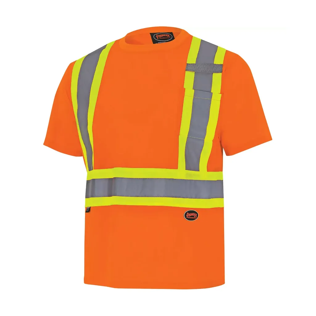 [PIO-V1051150-XS] Chandail de sécurité haute visibilité à manches courtes #6990 – polyester œil de perdrix – orange (T-Petit)