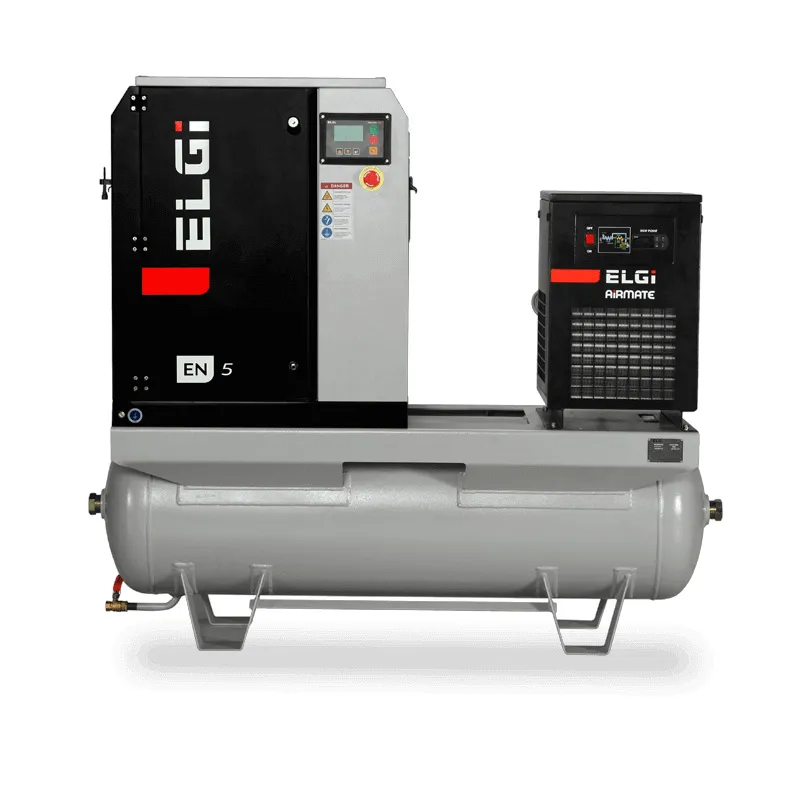 [ELG-EN005C-125AS-060S-N2J-0000] Compresseur d'air à vis EN 5 7.5HP 230V 1Ph sur réservoir 60 Gal. Horizontal avec assécheur d'air