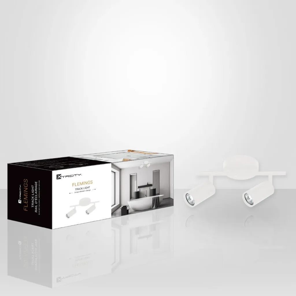 Flemings Plafonnier sur rail à 2 têtes GU10 orientables blanc