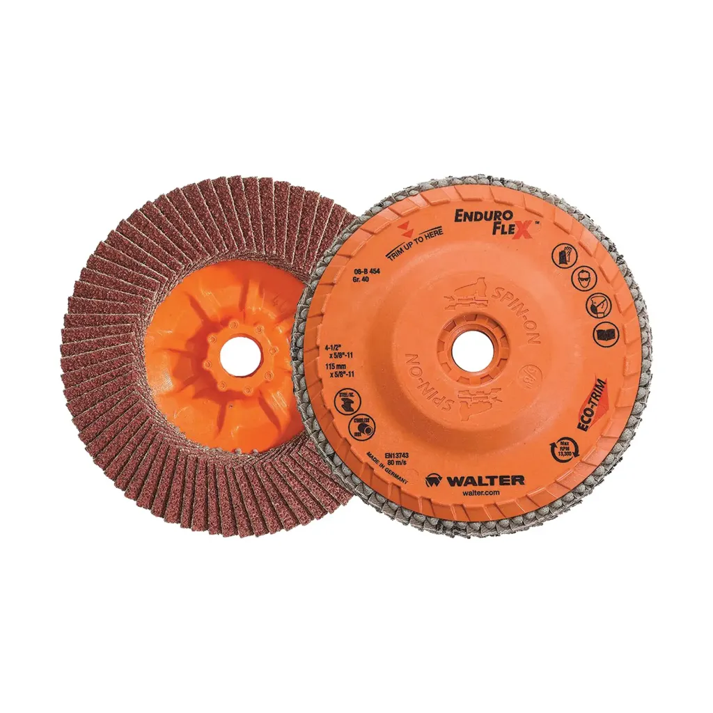 ENDURO-FLEX™ Disque à lamelles 4-1/2" x 5/8"-11, Type 27, Grain 40, Alumine de zirconium