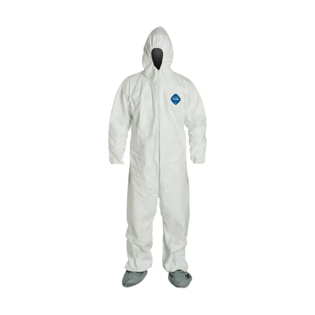 [DPP-TY122S-3X] Tyvek 400 Combinaison de protection à capuchon, élastiques aux poignets et chevilles et couvre-chaussures 3X-Large