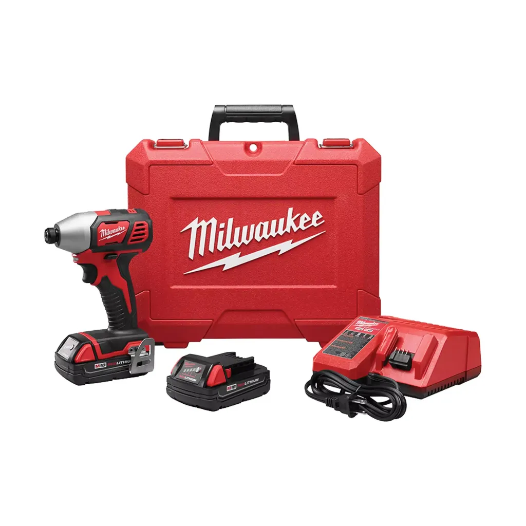 [MWK-2656-22CT] M18™ Ensemble de visseuse à chocs hexagonale 1/4 po avec 2 batteries compactes REDLITHIUM, chargeur et coffret de transport