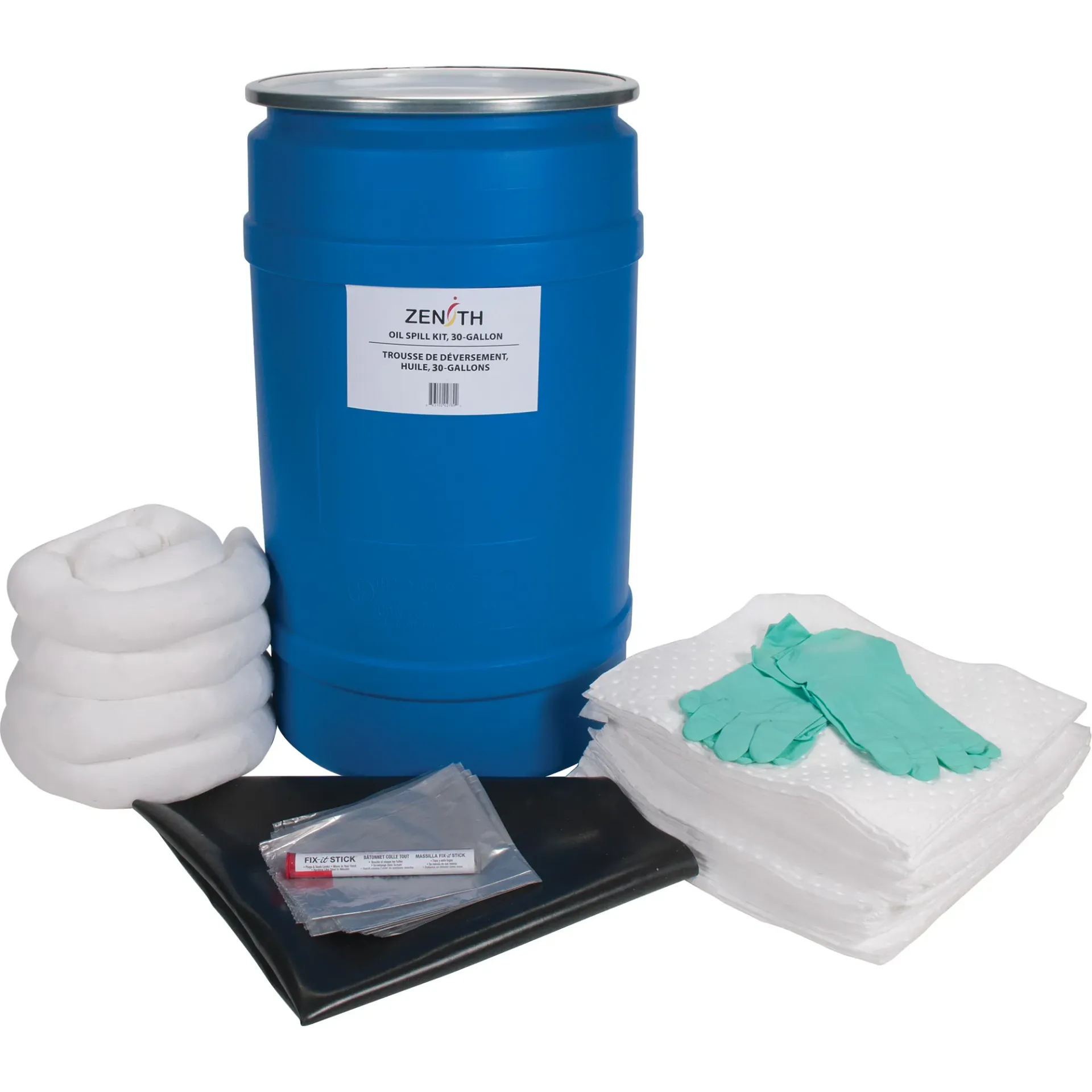 [ZEN-SHP053] Trousse de déversement pour huiles capacité 30 gal. avec baril