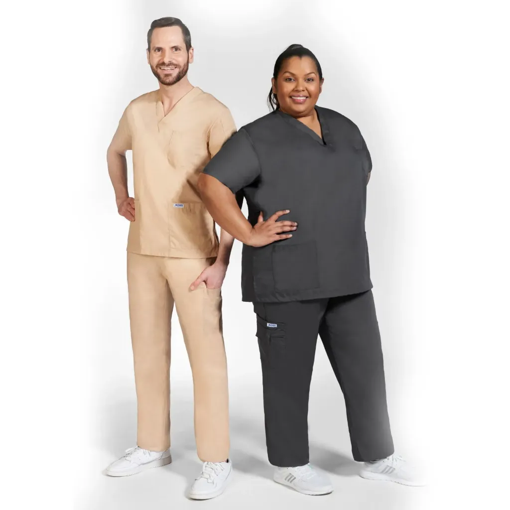Blouse médical unisexe col en V