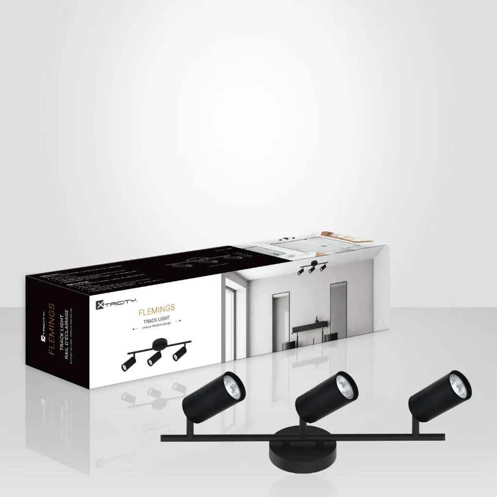 Flemings Plafonnier sur rail à 3 têtes orientables noir