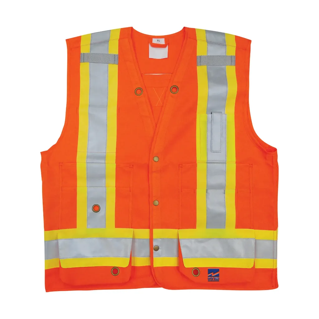 Open Road® 6165O Veste d'arpenteur haute visibilité orange