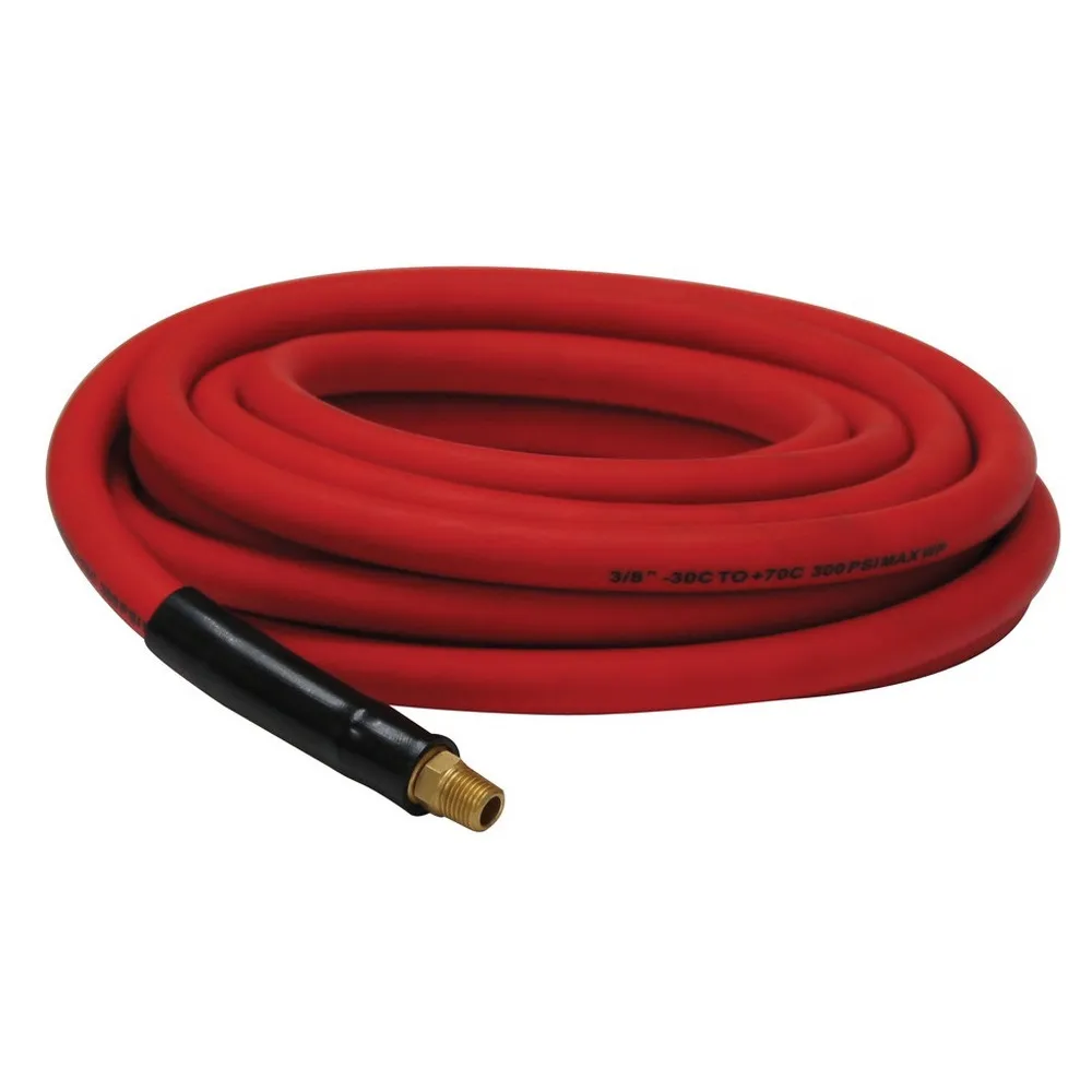 Boyau à air 3/8" x 50' TPR rouge 300PSI avec connecteurs 1/4" MNPT