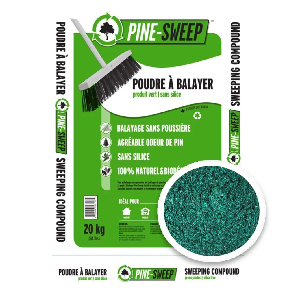 Pine-Sweep Poudre à balayer verte sans silice sac de 20 Kg