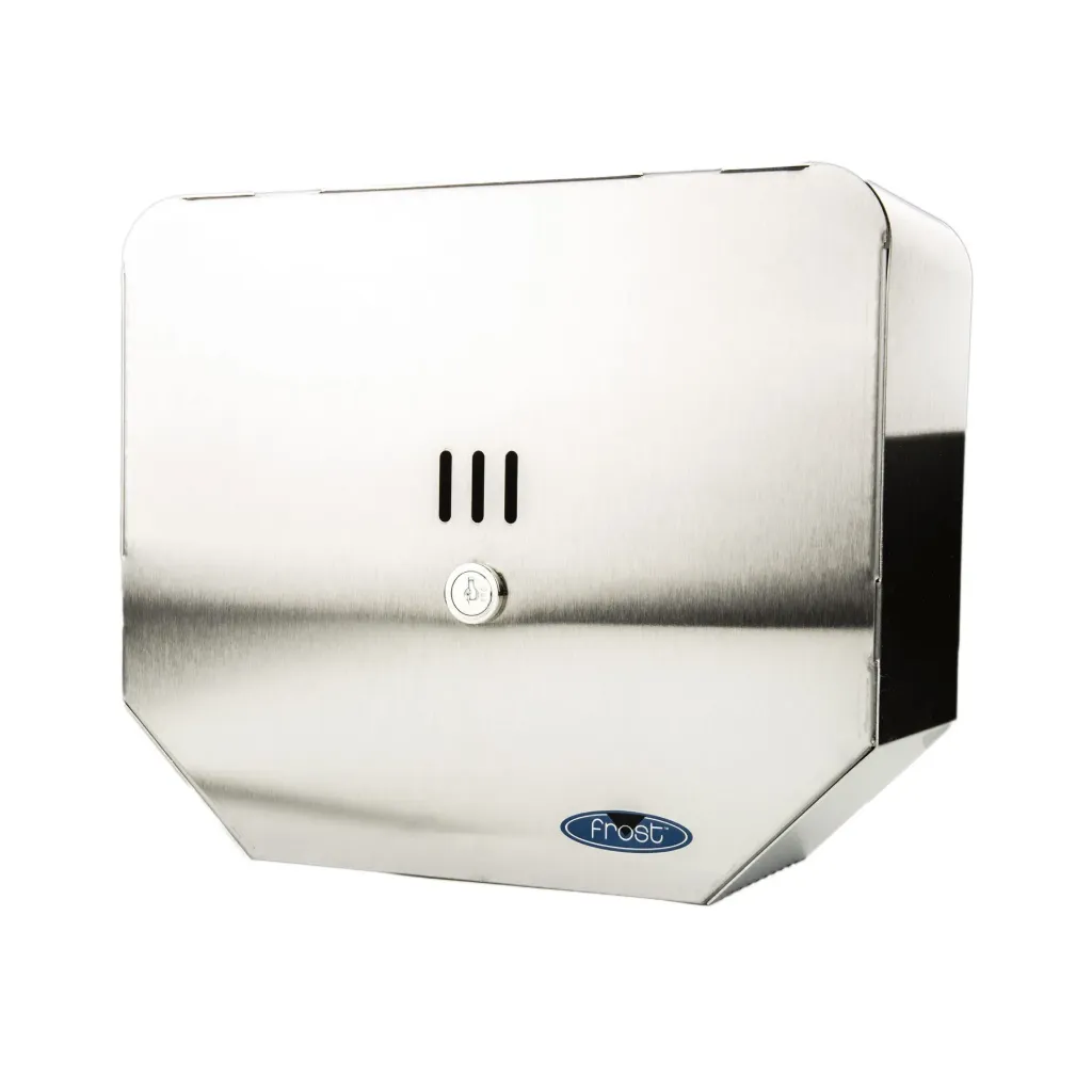 Distributeur de papier hygiénique jumbo 10" simple acier inoxydable mandrin 2-1/4" à 3"
