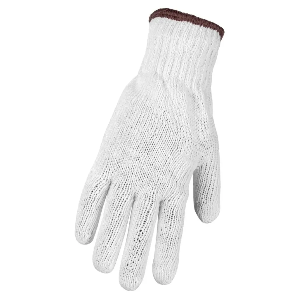 Gants en tricot de poly / coton jauge 7 poignet de tricot Large Pqt de 12 Paires