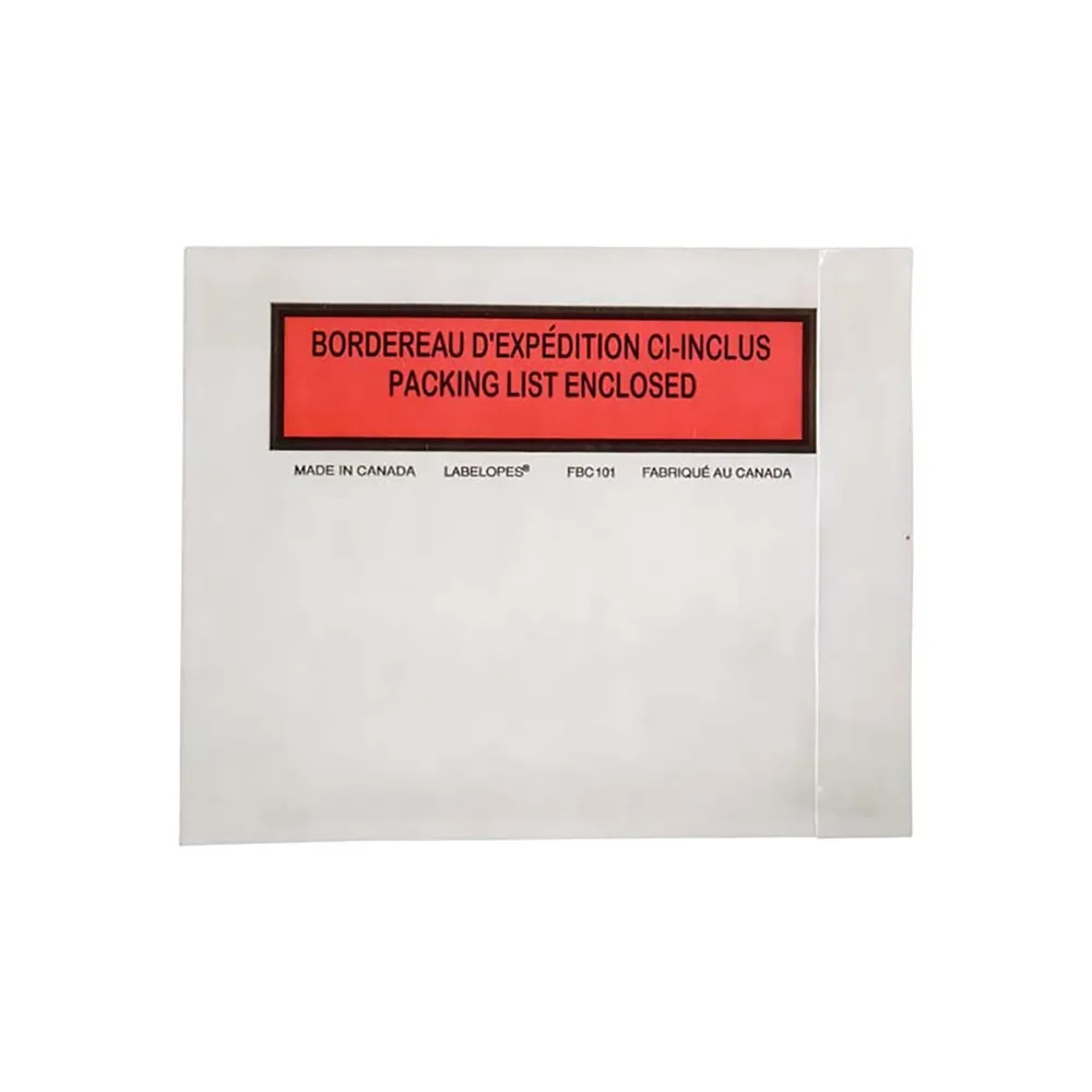 Enveloppes pour bordereaux d'expédition 4-1/5" x 5-1/2" Bilingues 1000/Bte