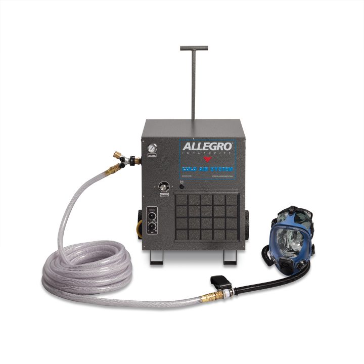 Single Worker Cold Air Full Face Mask System, 100ft Air Hose