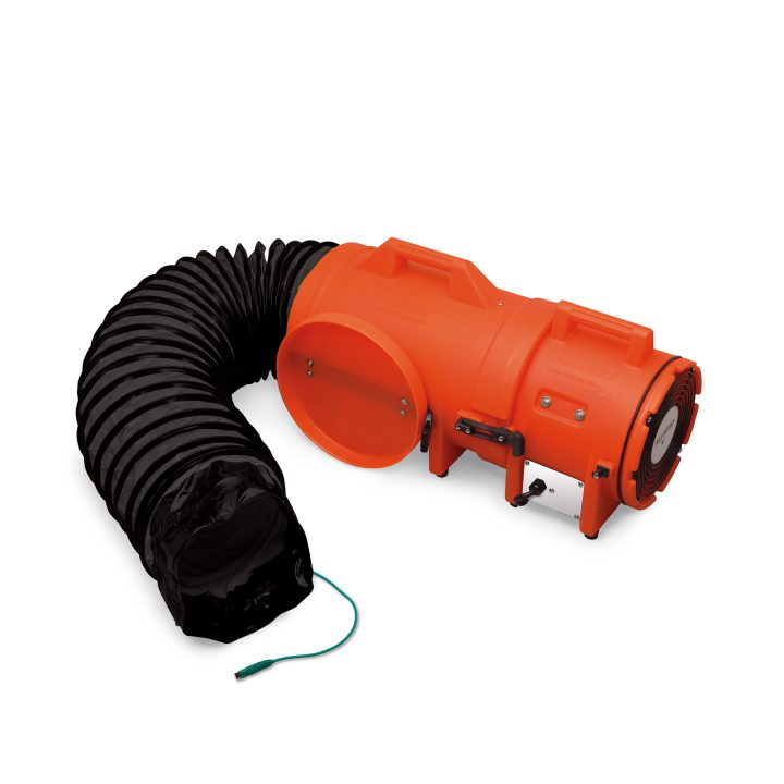 8" Explosion Proof (EX) Plastic Axial Blower with Compact Cartridge and 15' Duct