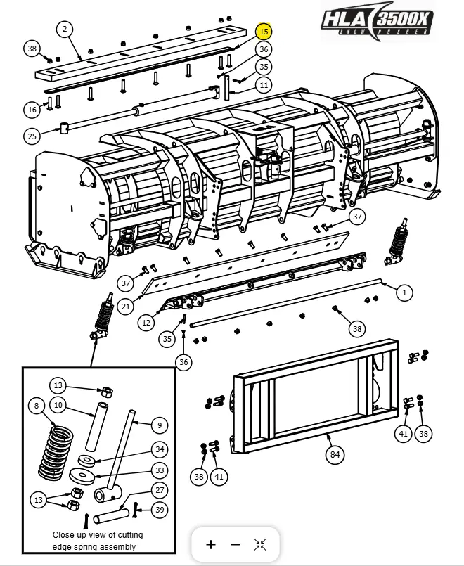 [HLA-LP-101638] 72" Rubber cutting edge retainer HD (3000-3500)