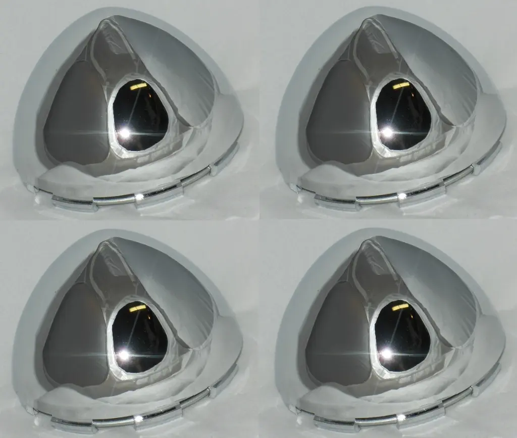 [MAR-F012-04] Capuchons de roue chromés Bullet Dome avec anneau de retenue 614-3072 / MT100K81 / F012-04 pqt de 4