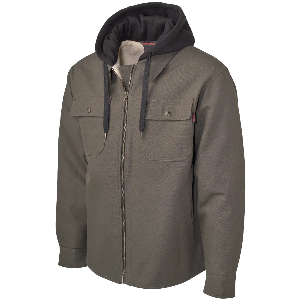 [TUD-WS03-MOSS-M] WS03 Chemise-manteau en duck doublée sherpa (Vert Mousse, Medium)