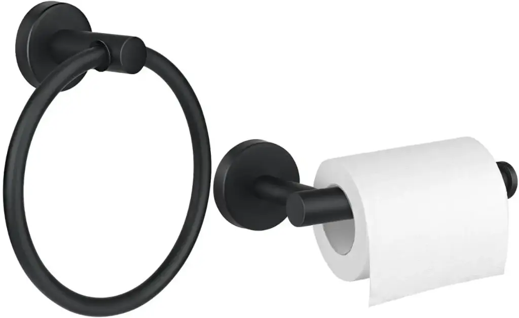 [ISM-BHSBK] Ensemble d'accessoires de salle de bain – 2 pièces noir mat