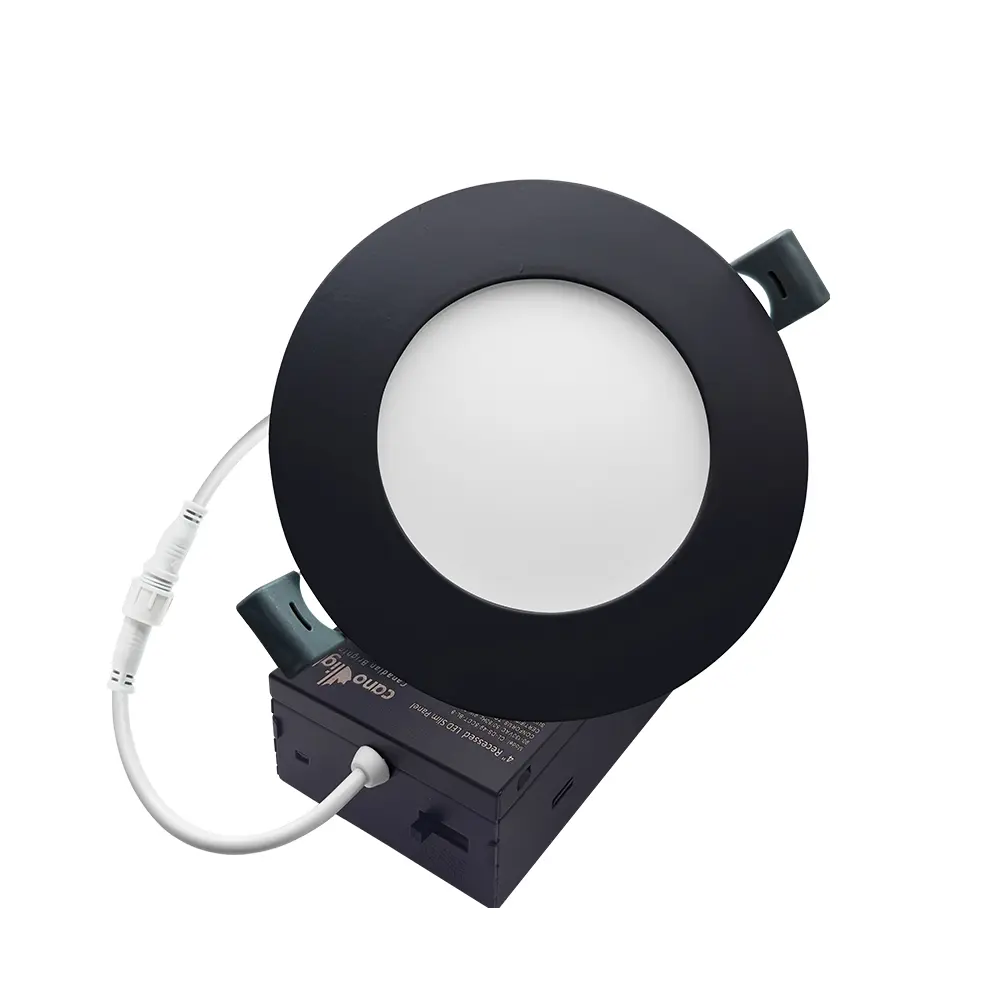 [CAN-CL-DS-49-5CCT-BL] 4" Ultra-thin LED recessed ceiling light 9W 800lm 5 adjustable CCT black finish