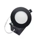 Plafonnier encastré DEL ultra-mince de 4" 9W 800lm 5 CCT ajustable finition noire
