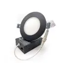 Plafonnier encastré DEL ultra-mince de 4" 9W 800lm 5 CCT sélectionnable avec veilleuse 2W 2200K finition noire