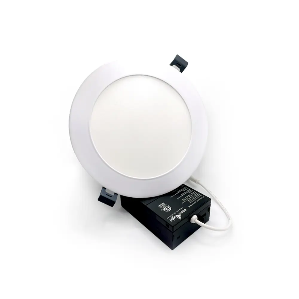 [CAN-CL-DS-612-5CCT-WH] 6" Ultra-thin LED Recessed Ceiling Light 12W 1060lm 5 Adjustable CCT White Finish