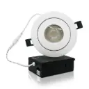 Ultra-slim recessed LED gimbal ceiling light 4" 9W 950lm 5 adjustable CCT white finish